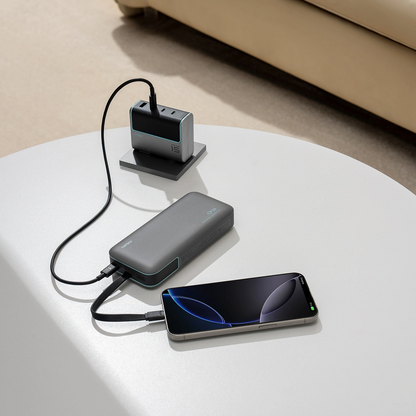 Ekstern batteri Cuktech LPB200N, 20000mAh, 40W, QC + PD, 1 x USB-A - 2 x USB-C, Svart