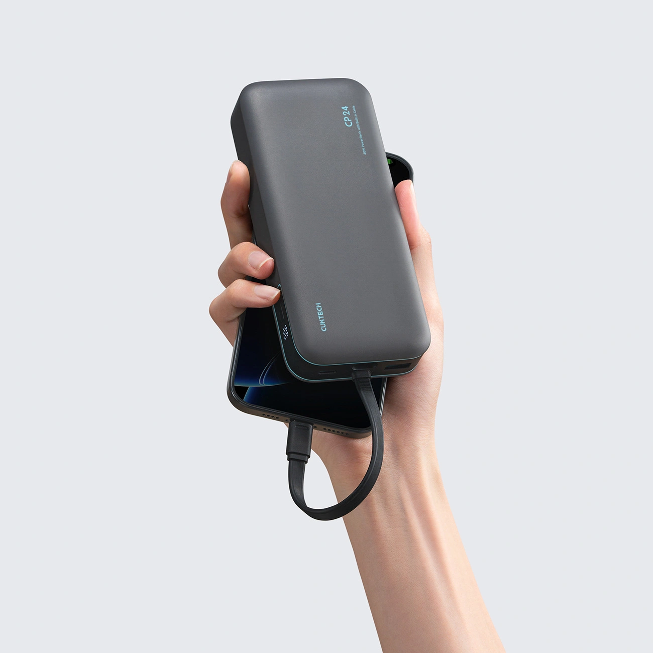 Ekstern batteri Cuktech LPB200N, 20000mAh, 40W, QC + PD, 1 x USB-A - 2 x USB-C, Svart