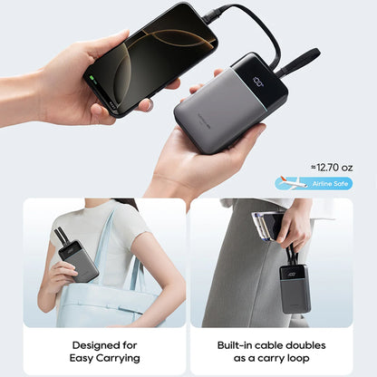 Ekstern batteri Cuktech LPB200NL, 20000mAh, 40W, QC + PD, 1 x Lightning - 1 x USB-A - 2 x USB-C, Grå CKB200NLGLGY