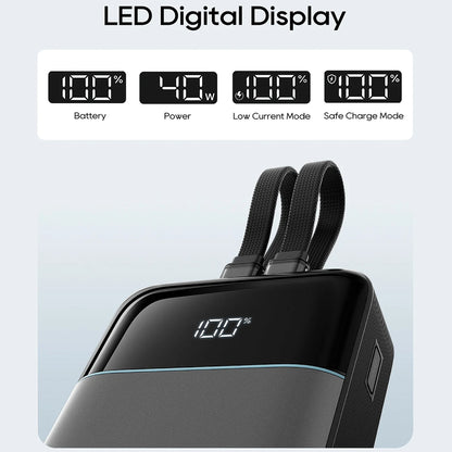 Ekstern batteri Cuktech LPB200NL, 20000mAh, 40W, QC + PD, 1 x Lightning - 1 x USB-A - 2 x USB-C, Grå CKB200NLGLGY