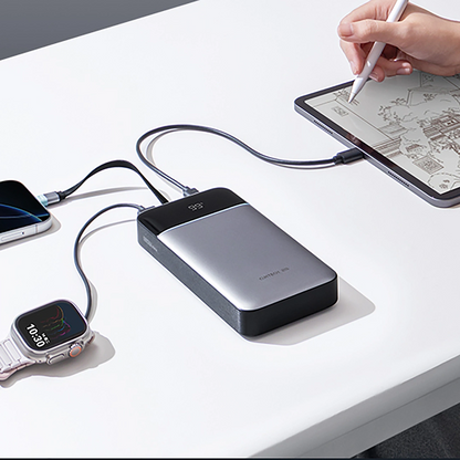 Ekstern batteri Cuktech LPB252N, 25000mAh, 120W, QC + PD, 1 x USB-A - 2 x USB-C, Grå