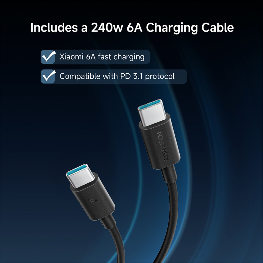 Ekstern batteri Cuktech PB150P, 15000mAh, 120W, QC + PD, 1 x USB-A - 2 x USB-C, Grå CKPB150POSGR