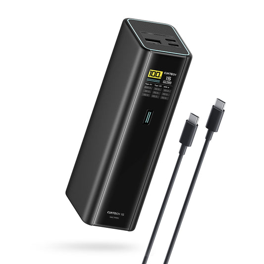 Cuktech PB200U powerbank, 20 000 mAh, 210 W, QC + PD, 1 x USB-A – 2 x USB-C, hvit CKPB200UGLGR