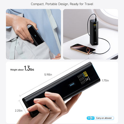 Cuktech PB200U powerbank, 20 000 mAh, 210 W, QC + PD, 1 x USB-A – 2 x USB-C, hvit CKPB200UGLGR