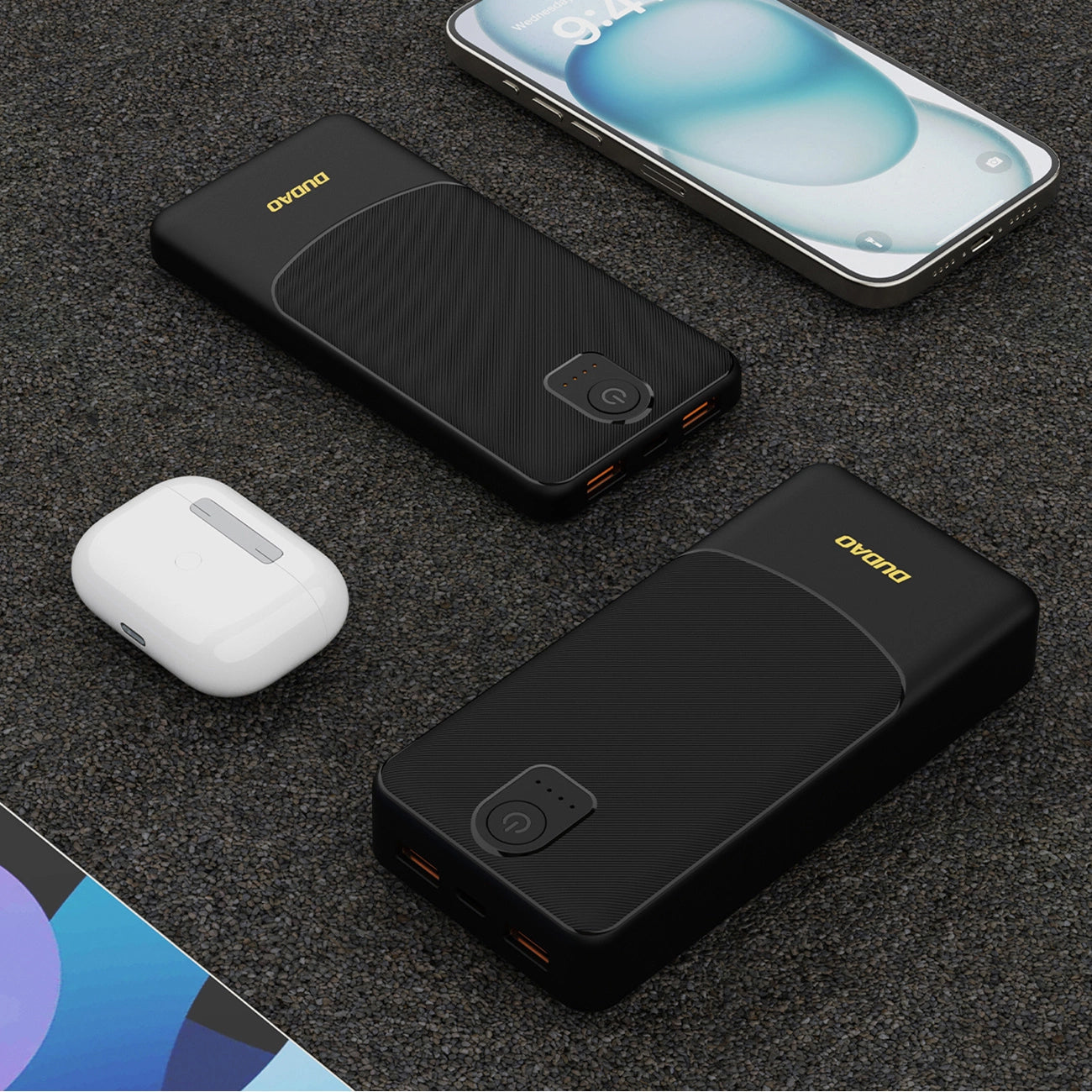 Ekstern Batteri Dudao K10, 10000mAh, 12W, 2 x USB-A, Svart