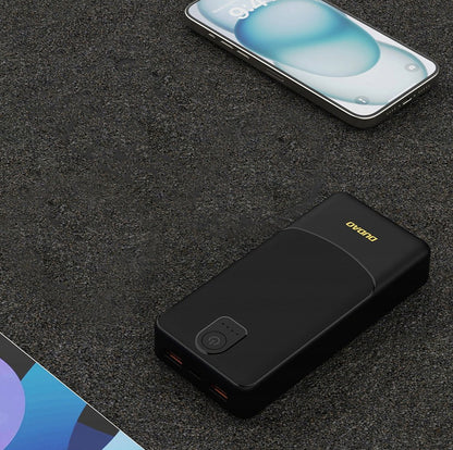 Ekstern Batteri Dudao K10Pro, 20000mAh, 12W, 2 x USB-A, Svart
