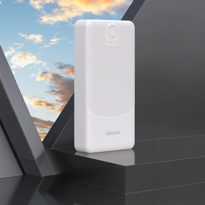 Ekstern Batteri Dudao K10Pro, 20000mAh, 12W, 2 x USB-A, Hvit
