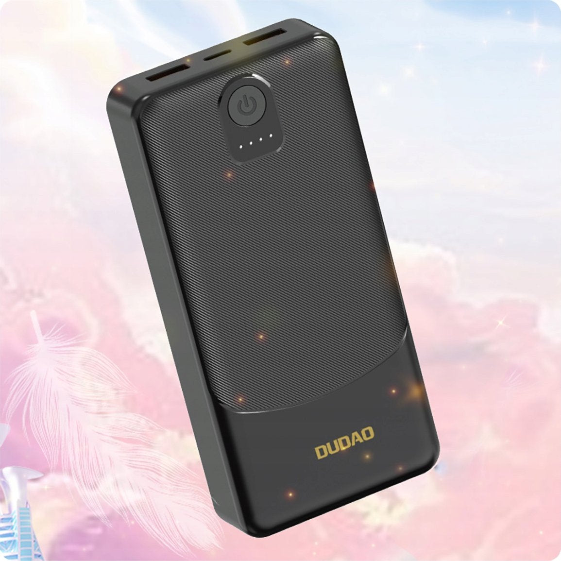 Ekstern Batteri Dudao K10Pro, 20000mAh, 12W, 2 x USB-A, Svart