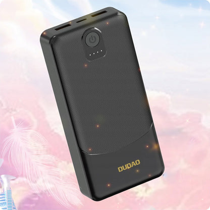 Ekstern Batteri Dudao K10Pro, 20000mAh, 12W, 2 x USB-A, Svart