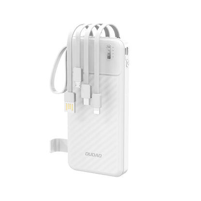 Ekstern Batteri Dudao K11, 10000mAh, 10W, 1 x Lightning - 1 x microUSB - 1 x USB-A - 1 x USB-C, Hvit