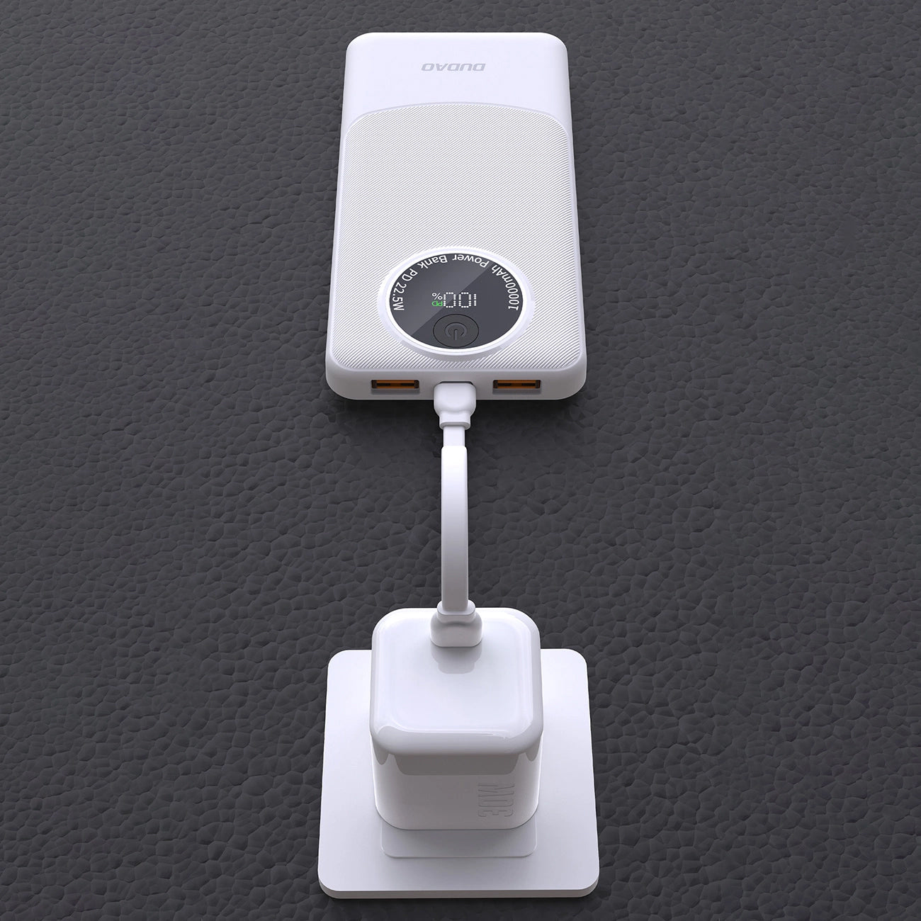 Ekstern batteri Dudao K12, 10000mAh, 22.5W, QC + PD, 1 x USB-C - 2 x USB-A, Svart