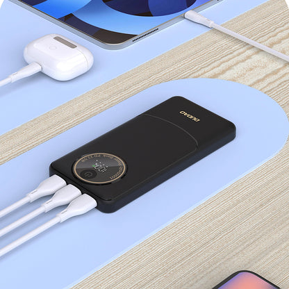 Ekstern batteri Dudao K12, 10000mAh, 22.5W, QC + PD, 1 x USB-C - 2 x USB-A, Svart