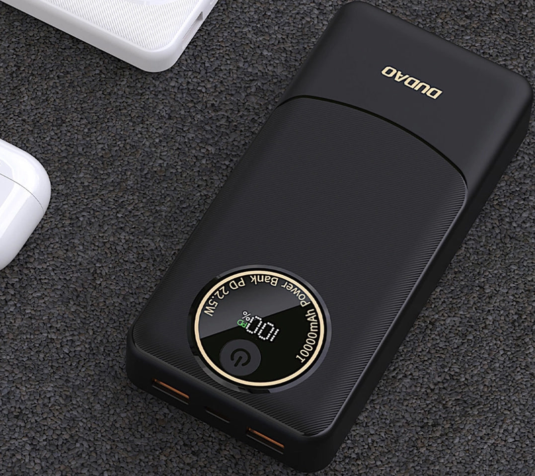 Ekstern Batteri Dudao K12Pro, 20000mAh, 22.5W, QC + PD, 1 x USB-C - 2 x USB-A, Svart