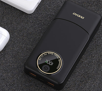 Ekstern Batteri Dudao K12Pro, 20000mAh, 22.5W, QC + PD, 1 x USB-C - 2 x USB-A, Svart