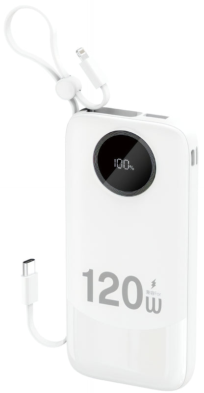 Ekstern Batteri Dudao K13, 10000mAh, 22.5W, QC + PD, 1 x Lightning - 1 x USB-A - 2 x USB-C, Hvit