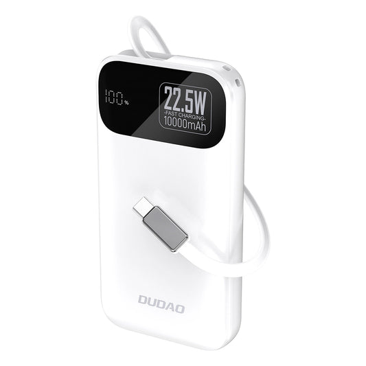 Ekstern Batteri Dudao K31, 10000mAh, 22.5W, PD, 2 x USB-C, Hvit