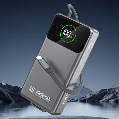 Ekstern batteri Dudao K31 Pro, 20000mAh, 45W, QC + PD, 1 x USB-A - 2 x USB-C, Grå