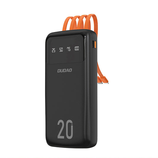 Ekstern Batteri Dudao K6Pro+, 20000mAh, 10W, 1 x Lightning - 1 x microUSB - 1 x USB-A - 1 x USB-C, Svart