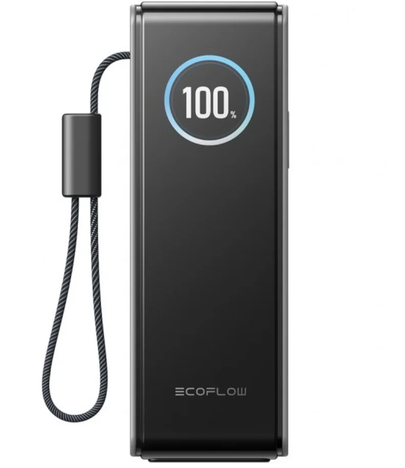 Ekstern batteri EcoFlow Rapid, 25000mAh, 170W, QC + PD, 1 x USB-A - 3 x USB-C, Grå