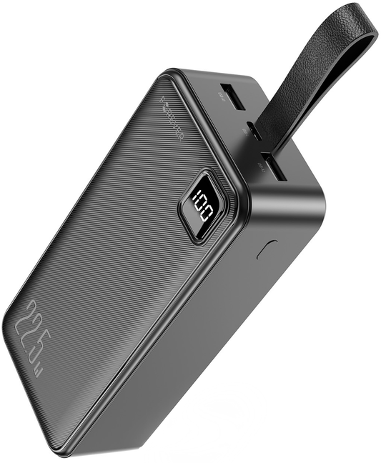 Forever TB-300XL powerbank, 30 000 mAh, 22,5 W, QC + PD, 1 x USB-C – 2 x USB-A, svart