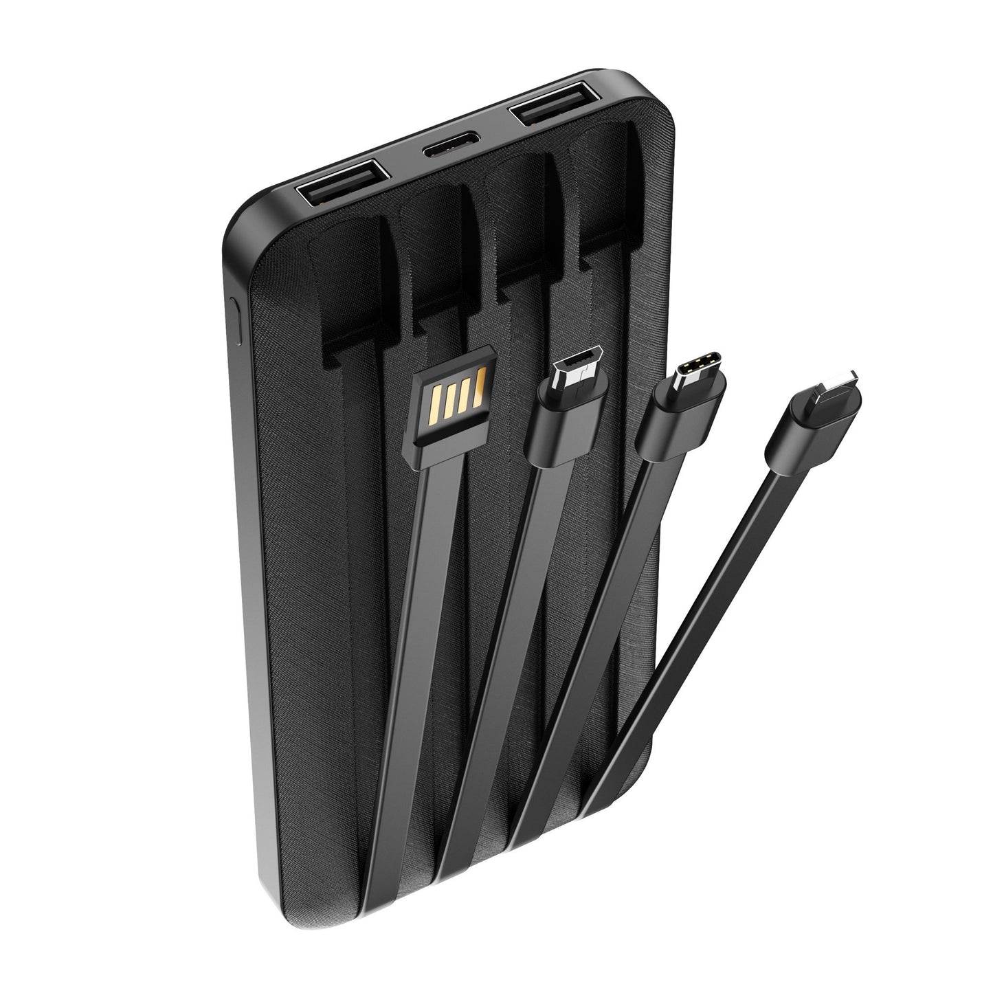 Forever TB-411 Eksternt batteri, 10000 mAh, 10 W, 1 x Lightning - 1 x microUSB - 1 x USB-C - 2 x USB-A, svart