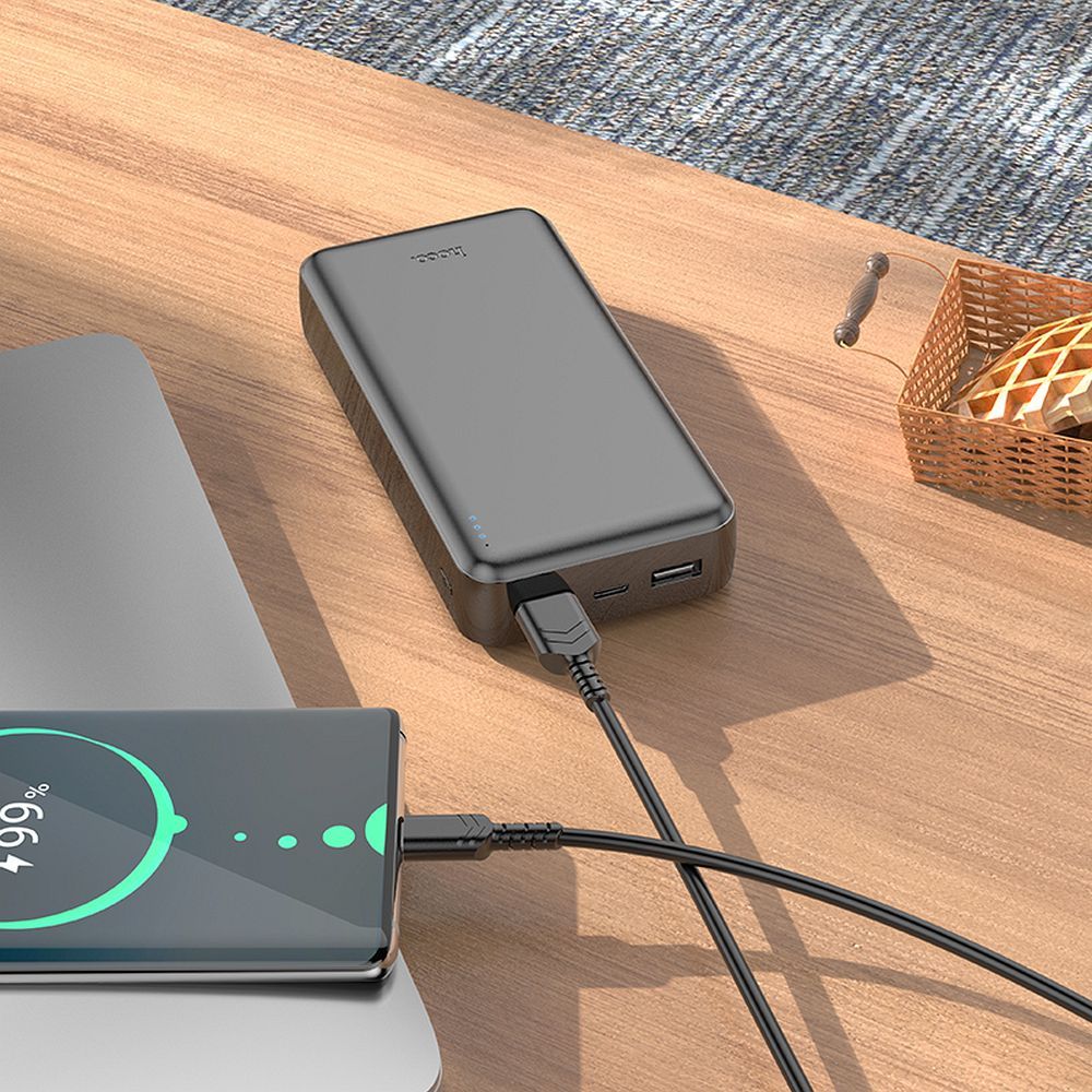 Ekstern batteri HOCO J100A, 20000mAh, 10W, 2 x USB-A, Svart