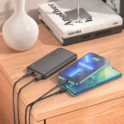 Ekstern Batteri HOCO J101, 10000mAh, 22.5W, QC + PD, 1 x USB-C - 2 x USB-A, Svart