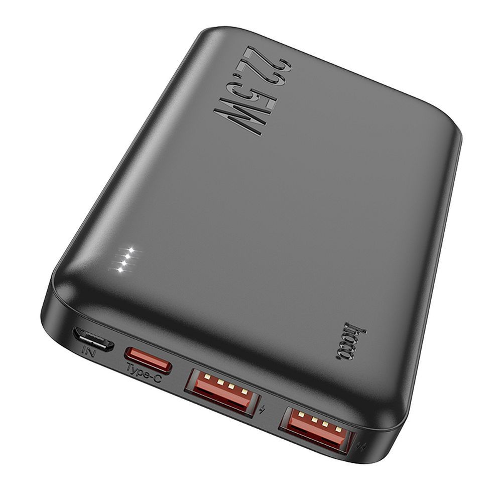 Ekstern Batteri HOCO J101, 10000mAh, 22.5W, QC + PD, 1 x USB-C - 2 x USB-A, Svart