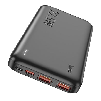 Ekstern Batteri HOCO J101, 10000mAh, 22.5W, QC + PD, 1 x USB-C - 2 x USB-A, Svart