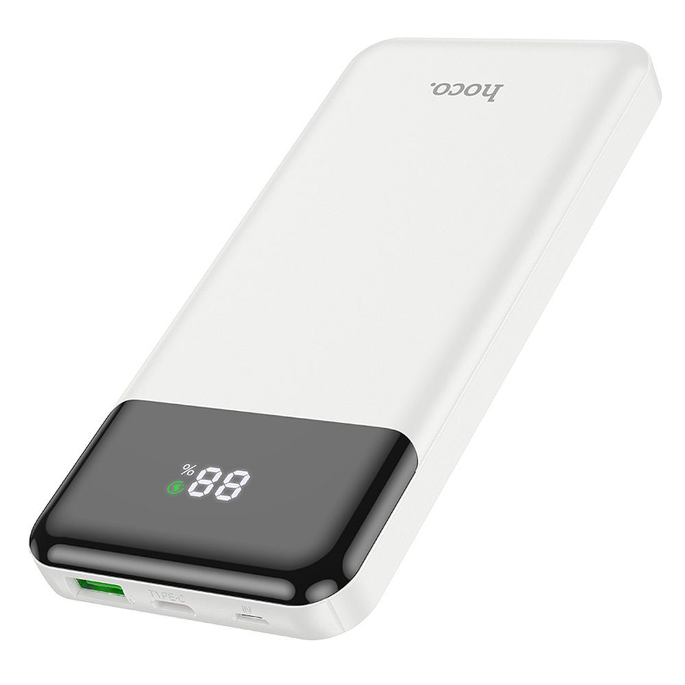 Ekstern Batteri HOCO J102, 10000mAh, 20W, QC + PD, 1 x USB-A - 1 x USB-C, Hvit