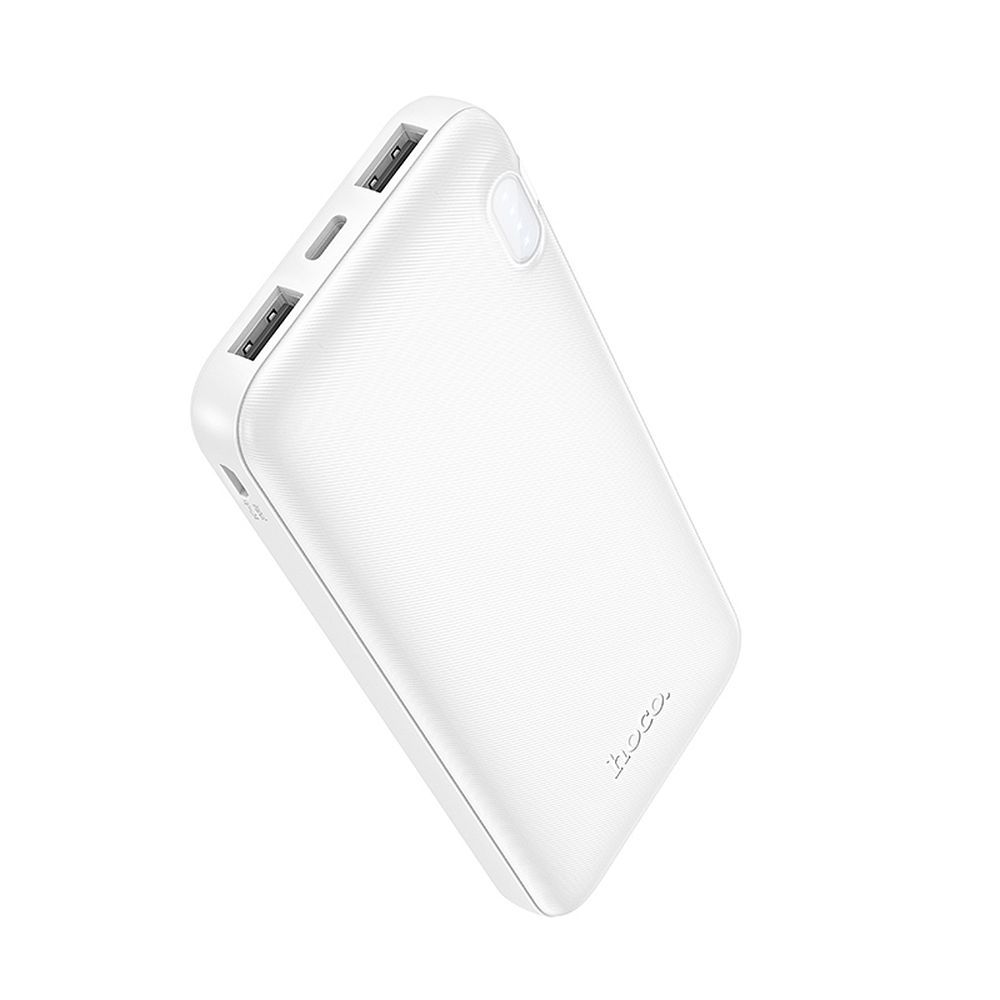 Ekstern batteri HOCO J128, 10000mAh, 10W, 2 x USB-A, Hvit