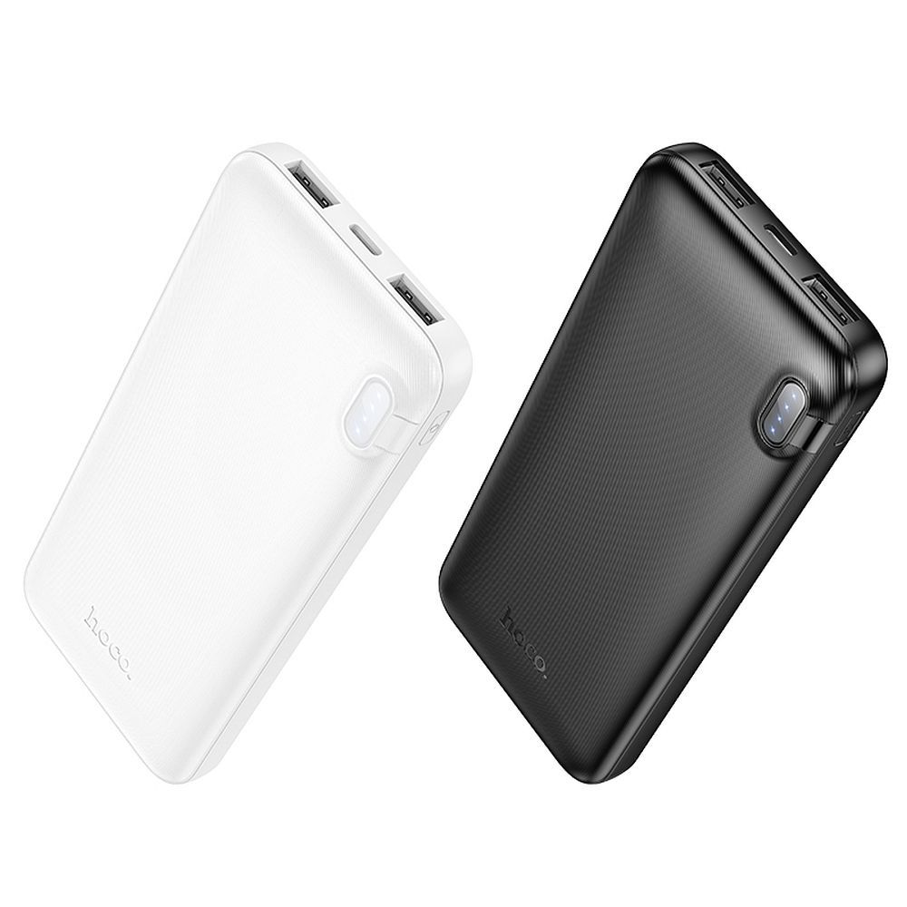 Ekstern batteri HOCO J128, 10000mAh, 10W, 2 x USB-A, Hvit