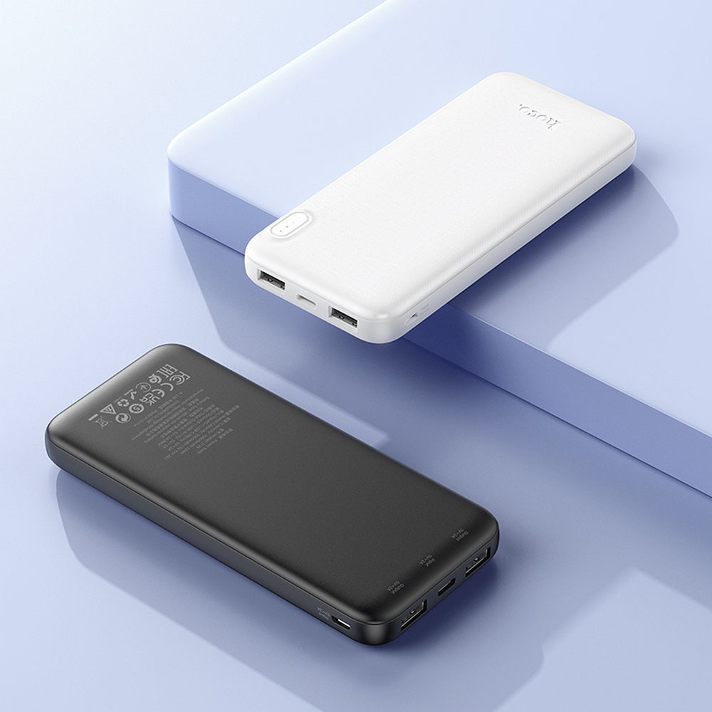 Ekstern batteri HOCO J128, 10000mAh, 10W, 2 x USB-A, Hvit