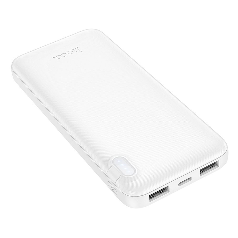 Ekstern batteri HOCO J128, 10000mAh, 10W, 2 x USB-A, Hvit