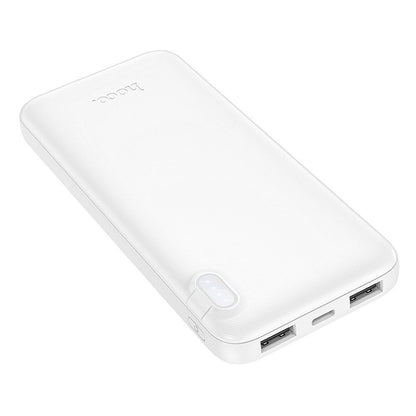 Ekstern batteri HOCO J128, 10000mAh, 10W, 2 x USB-A, Hvit