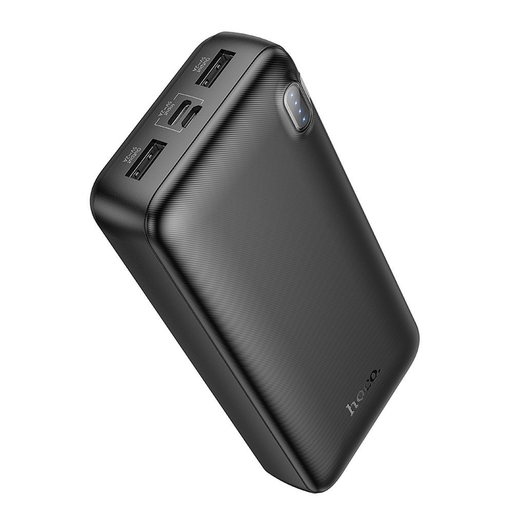 Ekstern batteri HOCO J128A, 20000mAh, 10W, 2 x USB-A, Svart, Reseglet