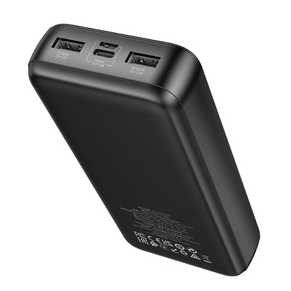 Ekstern batteri HOCO J128A, 20000mAh, 10W, 2 x USB-A, Svart, Reseglet