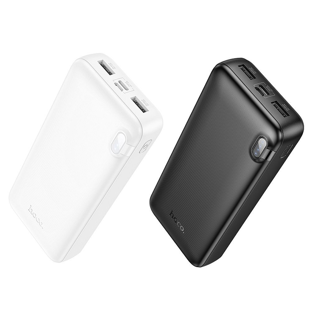 Ekstern batteri HOCO J128A, 20000mAh, 10W, 2 x USB-A, Svart, Reseglet