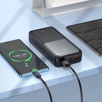 Ekstern batteri HOCO J136A, 20000mAh, 22,5W, QC + PD, 1 x USB-C - 2 x USB-A, Svart