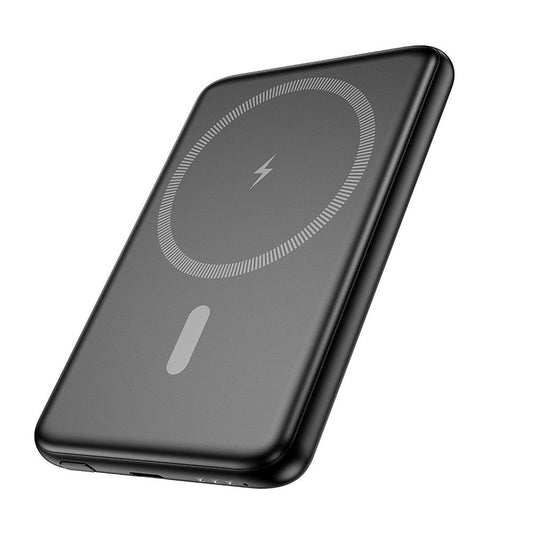 Ekstern Batteri HOCO Wireless J140A, 5000mAh, 20W, PD + QI, 1 x USB-C, Svart
