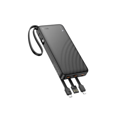 Ekstern batteri HOCO J146, 10000mAh, 10W, 1 x Lightning - 1 x microUSB - 1 x USB-A - 1 x USB-C, Svart