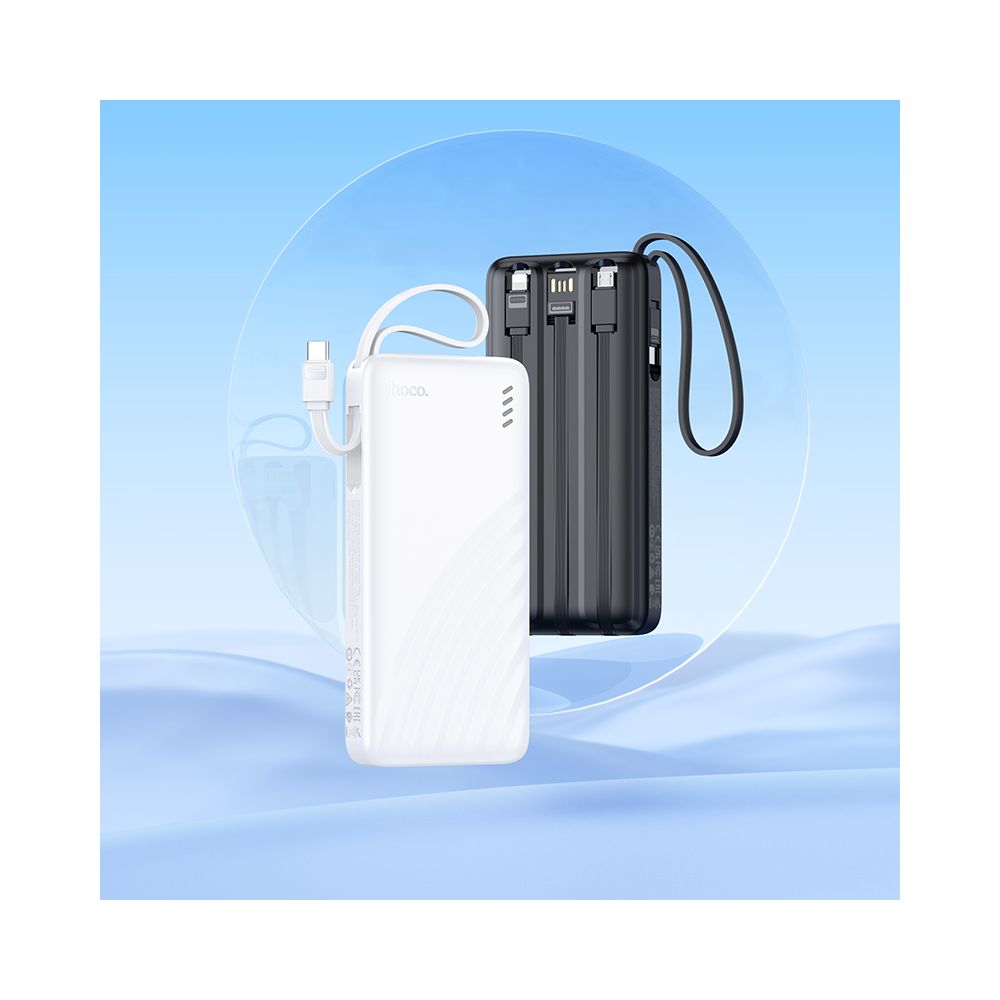 Ekstern batteri HOCO J146, 10000mAh, 10W, 1 x Lightning - 1 x microUSB - 1 x USB-A - 1 x USB-C, Svart