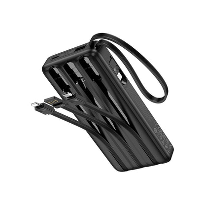 Ekstern batteri HOCO J146, 10000mAh, 10W, 1 x Lightning - 1 x microUSB - 1 x USB-A - 1 x USB-C, Svart
