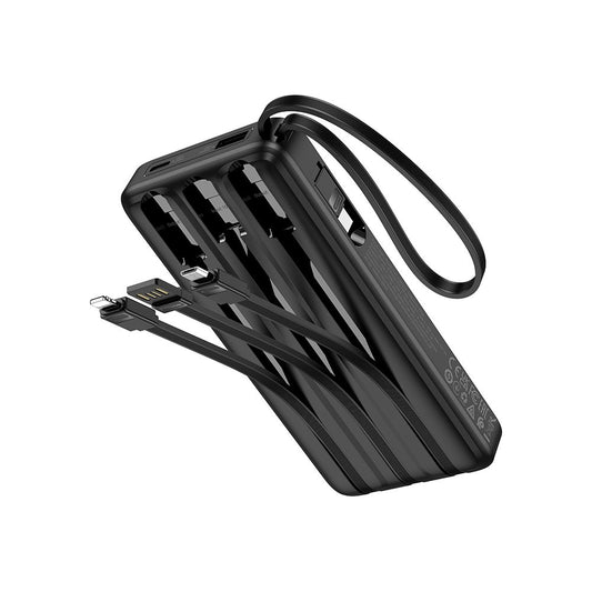 Ekstern batteri HOCO J146, 10000mAh, 10W, 1 x Lightning - 1 x microUSB - 1 x USB-A - 1 x USB-C, Svart