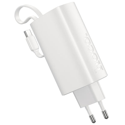 HOCO J148 2-i-1 powerbank, 5000 mAh, 20 W, PD, 2 x USB-C, hvit