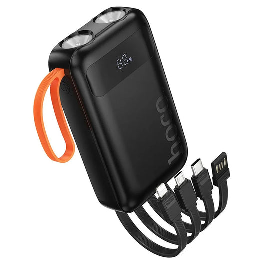 Ekstern batteri HOCO J151, 10000mAh, 10W, 1 x Lightning - 1 x microUSB - 1 x USB-A - 1 x USB-C, Svart