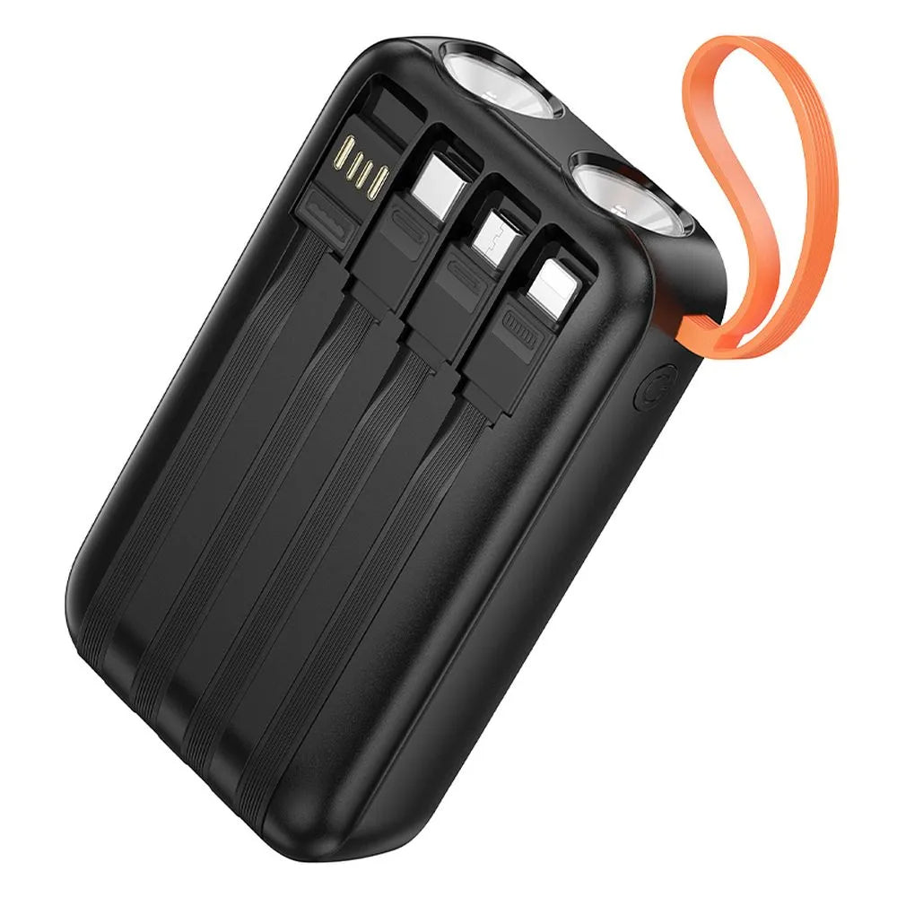 Ekstern batteri HOCO J151, 10000mAh, 10W, 1 x Lightning - 1 x microUSB - 1 x USB-A - 1 x USB-C, Svart