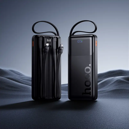 Ekstern batteri HOCO J156 Founder, 10000mAh, 22,5W, QC + PD, 1 x Lightning - 1 x microUSB - 1 x USB-A - 2 x USB-C, Svart