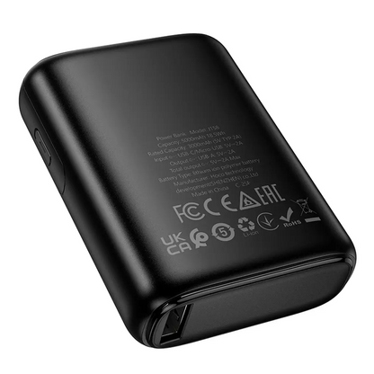 Ekstern batteri HOCO J158, 5000mAh, 10W, 1 x USB-A, Svart