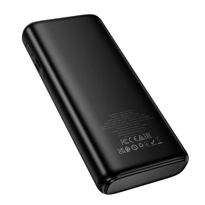 Ekstern batteri HOCO J158 Pro, 10000mAh, 22,5W, QC + PD, 1 x USB-C - 2 x USB-A, Svart